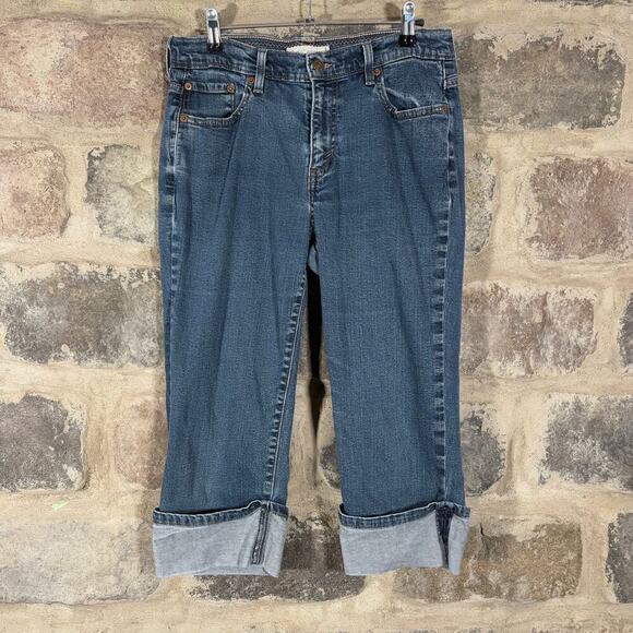 Levi's 515 Jeans Capri Blue Woman's 10 Stretch Casual Summer Vacation Basic‎ - Picture 1 of 14